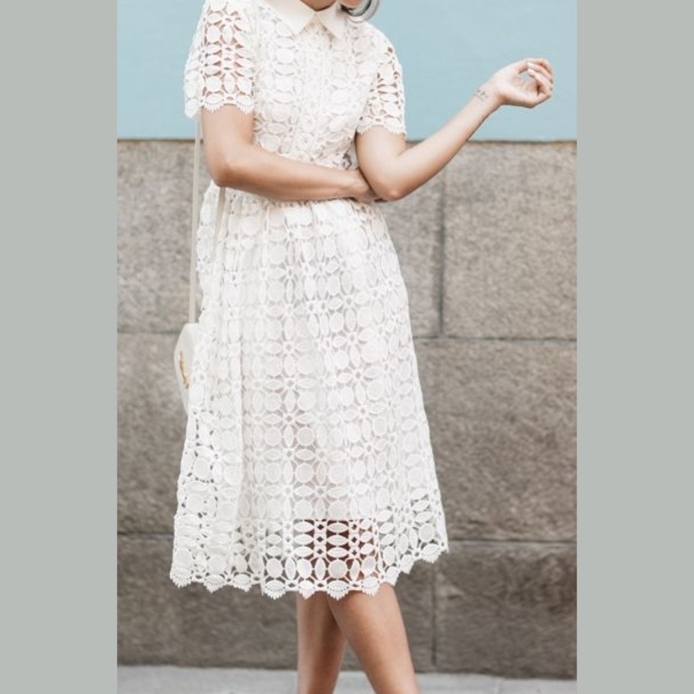 Elegant Lace White Dress